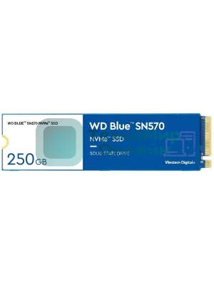 Накопитель SSD WD 250Gb, PCIe 3.0 x4, M.2 2280, Blue SN570 NVMe, R/W 3300/1200