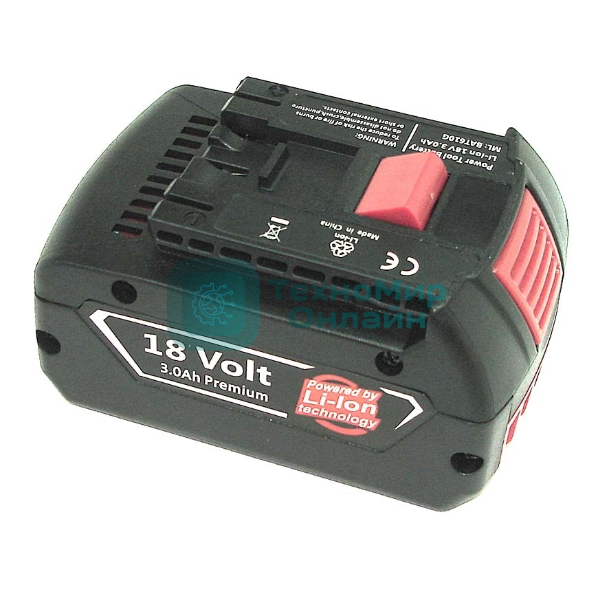 Аккумулятор для Bosch (p/n: 2607336091, 2607336092, 2607336170, BAT609, BAT618), 3.0Ah 18V