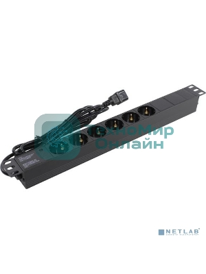 Блок розеток горизонтальный ExeGate ServerPro PDU-19H604 Al-6S-C14-2.5, 19