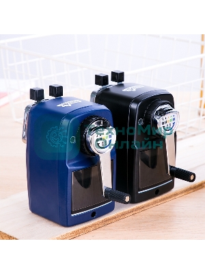 Точилка для карандашей механическая Deli 71156BLUE, 1 отверстие, металл, синий