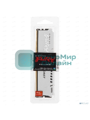 Оперативная память Kingston Fury Beast, DDR5, 32Gb (1x32GB), 6000MHz, CL36, DIMM, с радиатором, белый