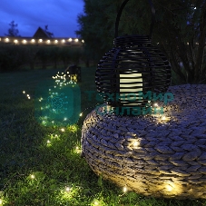 Декоративный фонарь Neon-night на солнечной батарее 20х20х22 см, черный плетеный корпус, теплый белый цвет свечения