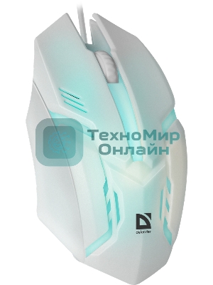 Мышь проводная Defender Cyber MB-560L белый, 1200 dpi, USB, кнопки - 3