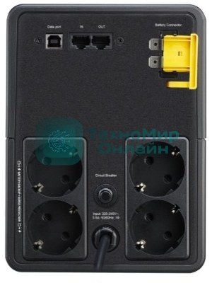 Источник бесперебойного питания APC Back-UPS BX1200MI-GR 650Вт 1200ВА черный