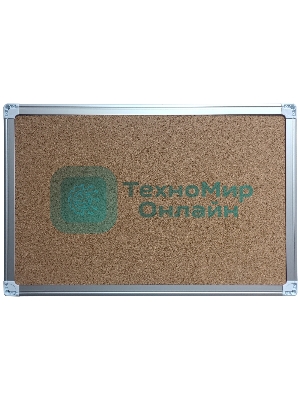 Доска офисная 654006-02 пробковая, 90х120см, 1 секция, 1 рабочая поверхность, алюминиевая рамка, кар