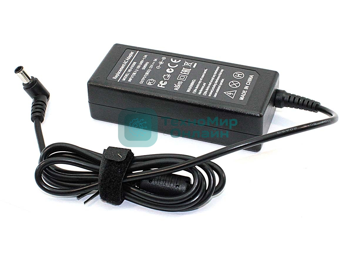 Блок питания для монитора и телевизора LCD 12V 5A (6,5 x 4,5 мм) OEM