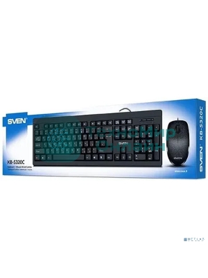 Комплект клавиатура + мышь SVEN KB-S320C клавиатура и мышь черные (USB, 105 кл, 4 кнопки, 1000 dpi)