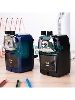 Точилка для карандашей механическая Deli 71156BLUE, 1 отверстие, металл, синий
