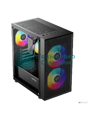 Компьютерный корпус XASTRA A305M 3FRGb Black mATX/Mesh/ tempered glass / 2x140мм + 1x120мм FRGb fans/ A305M-2FC14F-1FC12F