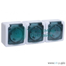 Розетка силовая IEK ERMP32-K03-16-54-EC РСб23-3-ГПБд роз 3м с з/к о/у IP54 (дымчатый) ГЕРМЕС PLUS