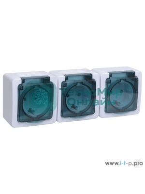 Розетка силовая IEK ERMP32-K03-16-54-EC РСб23-3-ГПБд роз 3м с з/к о/у IP54 (дымчатый) ГЕРМЕС PLUS