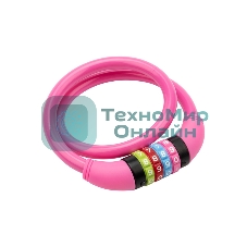 Тросовый кодовый замок взломостойкий для велосипедов и колясок Четыре сезона 65 см розовый 79-0264