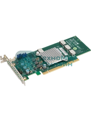 Плата коммуникационная SuperMicro Quad port OCuLink retimer NVMe SSD add-on card for PCIe3 x16 slot