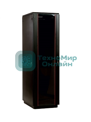 Шкаф телекоммуникационный напольный ЦМО ШТК-М, IP20, 42U, 2030х800х1000 мм (ВхШхГ), дверь: тонированное стекло, черный