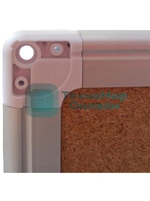 Доска офисная 654006-02 пробковая, 90х120см, 1 секция, 1 рабочая поверхность, алюминиевая рамка, кар