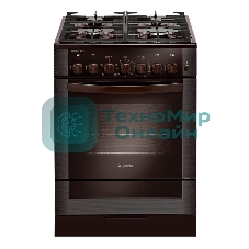 Плита комбинированная Gefest ПГЭ 6502-02 0045 коричневый, конфорок 4 газовых, духовка 55 л, 60 см x 85 см x 60 см