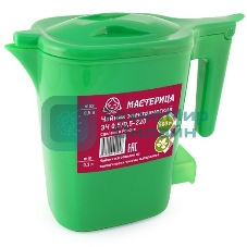 Чайник электрический Мастерица ЭЧ 0,5/0,5-220, пластик, зеленый, 500 Вт, 0,5 л, шкала уровня воды