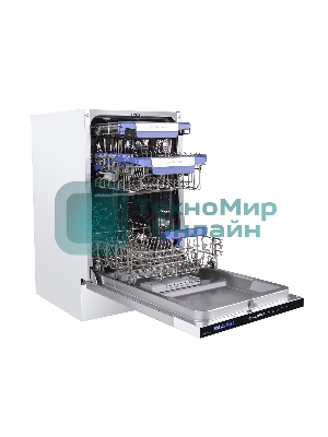 Встраиваемая посудомоечная машина Maunfeld MLP-08IMR, белый/черный, 44.5 см, 10 компл., 47 дБ, класс A++