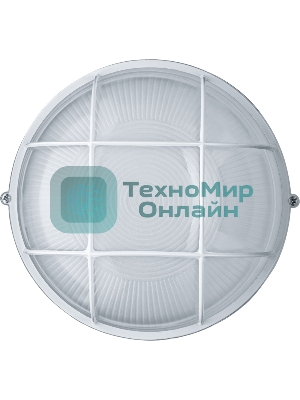 Светильник Navigator ЛОН NBL-R2-100-E27/WH 1х100Вт E27 IP54 (аналог НПБ 1102 бел. круг с решеткой 100Вт)