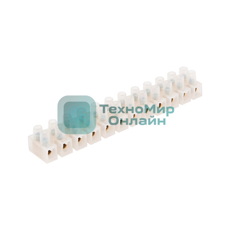 Клеммная колодка винтовая Rexant KВ-25 (10-25 мм²), ток 60 A, полиэтилен белый, индивидуальная упаковка, 1 шт. (ЗВИ)