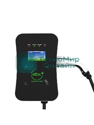 Зарядная станция S'OK Green Energy M3W Series Wallbox EV Charger SM3W10732542-5wf, 1-phase, 7kw (32a/220v), ocpp 1.6j, rfid, wifi, lan, ip54, кабель 5м
