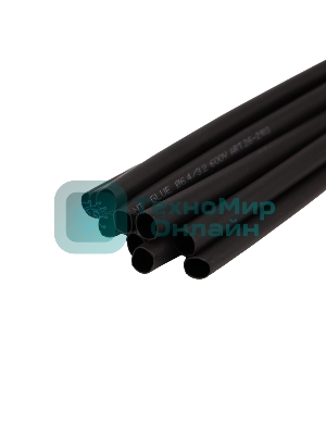 Трубка термоусаживаемая двухстенная клеевая Rexant 6.4/3.2мм (уп.10шт) по 1м черный