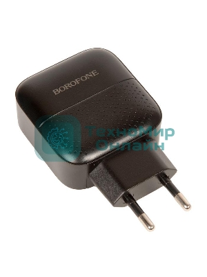 Сетевое зарядное устройство BOROFONE BA46A Premium, один порт USB, один порт Type-C, PD, 18W, 5V, 3.0A, черный