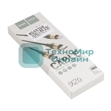 Кабель USB HOCO X26 Xpress 3 в 1 для Lightning, Micro USB, Type-C, 2.0A, длина 1.0м, черный с золотым