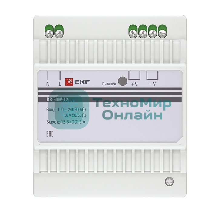 Блок питания 12В DR-60W-12 PROxima EKF dr-60w-12