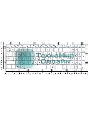 Клавиатура для ноутбука Asus X756 белый без рамки (горизонтальный Enter)