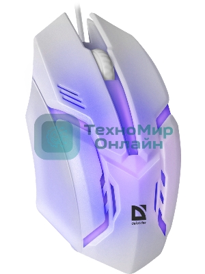 Мышь проводная Defender Cyber MB-560L белый, 1200 dpi, USB, кнопки - 3