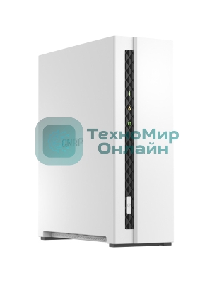 Сетевое хранилище SMB QNAP TS-133 NAS 1 HDD tray. ARM 4-core Cortex-A55 1.8GHz, ram 2 Gb (max), 1x1GbE, 1xUSB 2.0 port,1xUSB 3.2 Gen 1