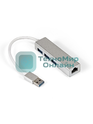 Кабель-адаптер ExeGate EXE-77U3T-45 (USB3.0 --> 3xUSB3.0 + 1xRJ45 UTP 1000Mbps RLT8153)