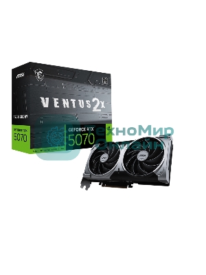 Видеокарта MSI RTX 5070 12G VENTUS 2X RTX 5070 12Gb 192bit GDDR7 HDMIx1 DPx3 HDCP Ret