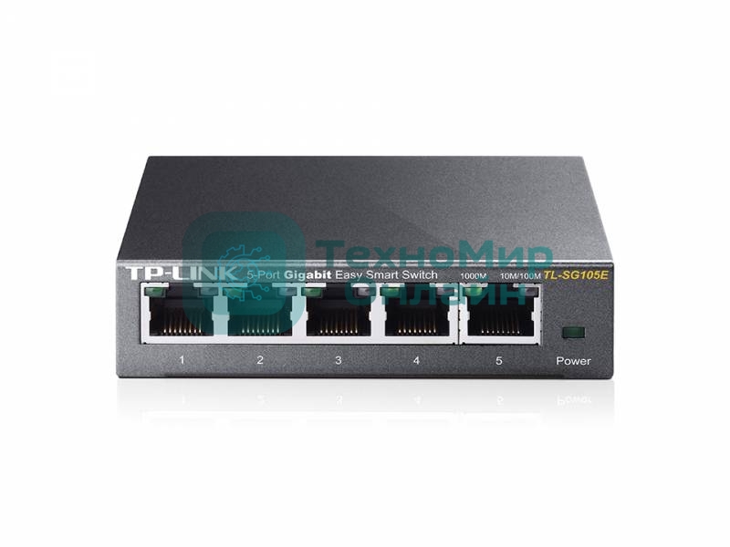 Коммутатор сетевой TP-Link SMB TL-SG105E 5-Port Gigabit Desktop Easy Smart Switch, 5 10/100/1000Mbps RJ45 ports, MTU/Port/Tag-based VLAN, QoS, IGMP Snooping