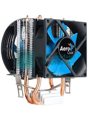 Кулер для процессора AeroCool/Formula Verkho 2 Dual серебристый, 90 мм, алюминий/медь, 2000 об/мин, 25 дБ, 4 pin, 120 Вт, 135 мм