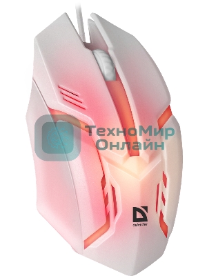 Мышь проводная Defender Cyber MB-560L белый, 1200 dpi, USB, кнопки - 3