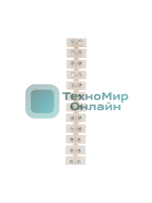 Клеммная колодка винтовая Rexant KВ-25 (10-25 мм²), ток 60 A, полиэтилен белый, индивидуальная упаковка, 1 шт. (ЗВИ)