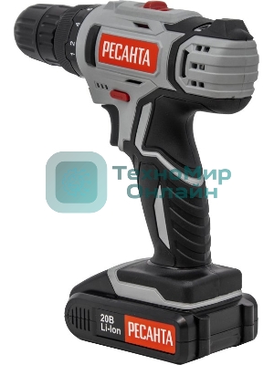 Дрель-шуруповерт аккумуляторная Ресанта ДА-20-2ЛК 75/14/11, Аккумуляторная, 20В, 2 АКБ, Кейс