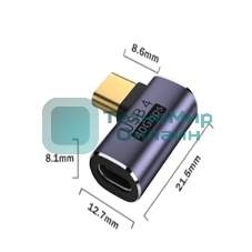 Переходник USB 4 Type-C мама-папа угловой тип 2