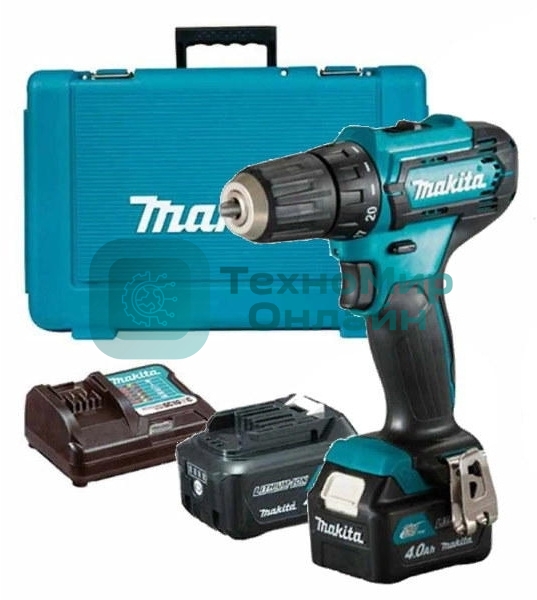 Дрель акк MAKITA DF333DWME  12В,  2х4АчLi-ion, БЗП-10мм, 1700об\мин, 1.1кг, кейс