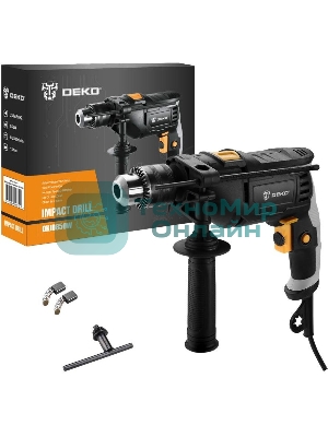 Дрель Deko DKID850W, 850 Вт, сетевая, ударная