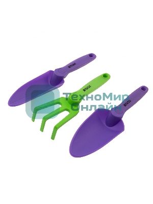 Набор садового инструмента Palisad пластиковый, гелевые рукоятки, 3 предмета, NYLON SOFT