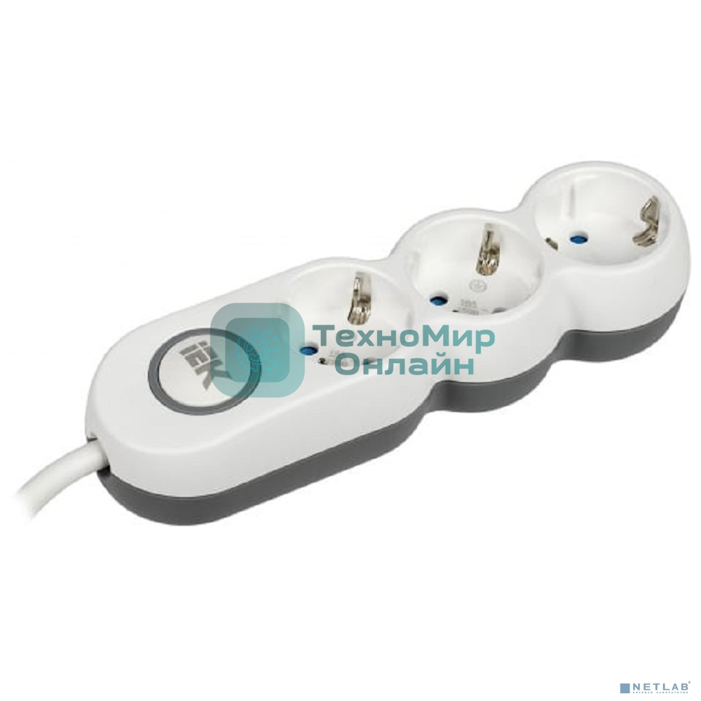 Удлинитель IEK У03В 3 места 2P+PE/1,5м 3х1,5мм2 16А/250В UNO