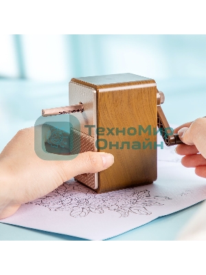 Точилка для карандашей механическая Deli 71160Brown, 1 отверстие, пластик, коричневый