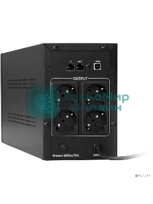 Источник бесперебойного питания ExeGate EP285515RUS SpecialPro UNB-2000.LED.AVR.EURO.RJ.USB 2000VA/1200W, LED, AVR, 4 евророзетки, RJ45/11, USB, Black