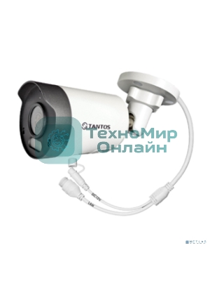 Видеокамера IP уличная Tantos TSi-Pe25FP 2 мегапиксельная с фиксированным объективом и питанием PoE