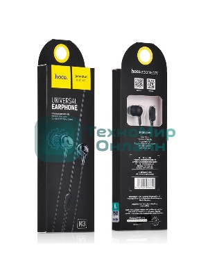 Проводные наушники Hoco M3 черный, внутриканальные, Jack 3.5 мм