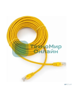 Патч-корд UTP Cablexpert PP12-10M/Y cat.5e, 10м, литой, многожильный, желтый