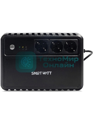 Источник бесперебойного питания SMARTWATT линейно-интерактивный, 400/240 ВА/Вт, напольный, LED индикация, Shuko socket CEE7/4 - 3 шт.